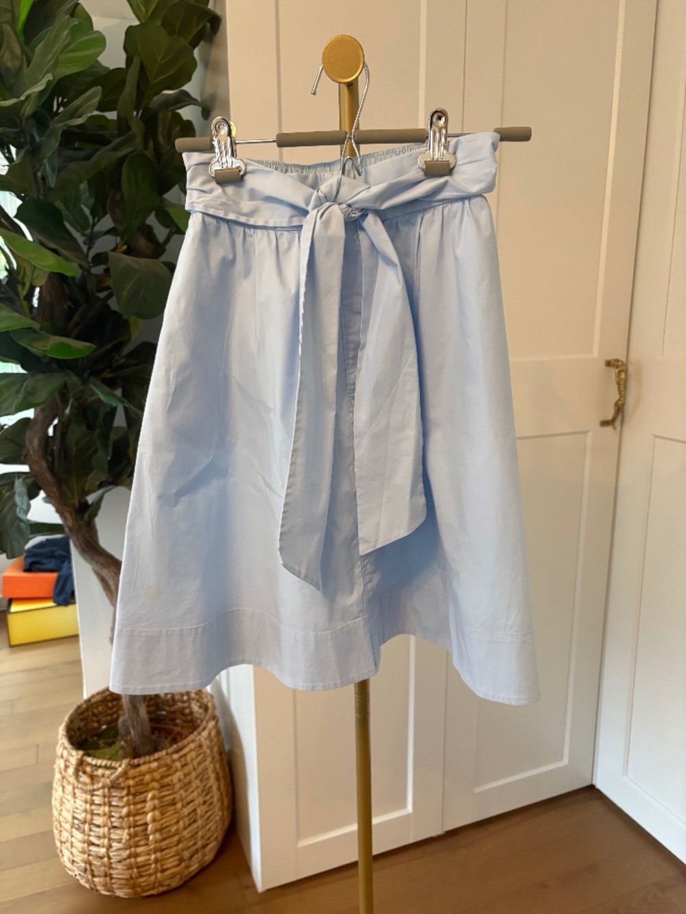 Club Monaco Poplin Blue Skirt